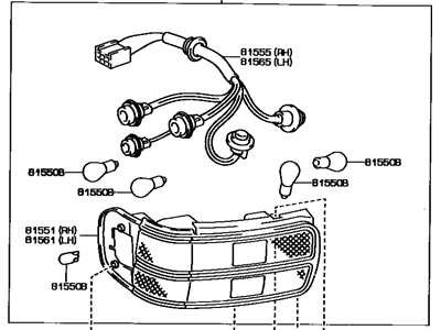 Toyota 81560-2B090 Lamp Assy, Rear Combination, LH