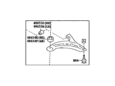 Toyota SU003-00355 Arm Assembly, Front Suspension Lower, Left