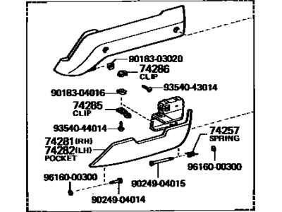 1985 Toyota Celica Armrest - 74210-14080-01