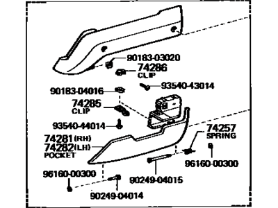 1983 Toyota Celica Armrest - 74220-14080-01
