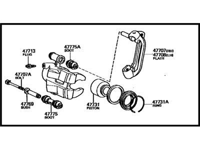 1982 Toyota Celica Brake Caliper - 47730-14140