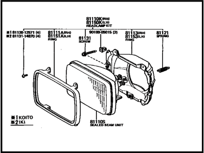 Toyota 81110-80284 Driver Side Headlight Assembly