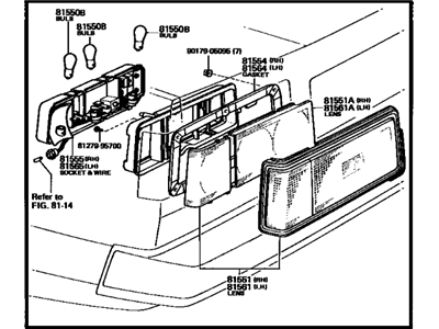 Toyota 81560-80142 Lamp Assy, Rear Combination, LH