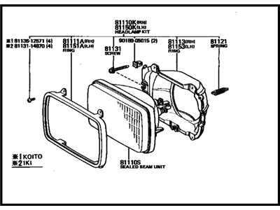 Toyota 81150-80141 Driver Side Headlight Assembly