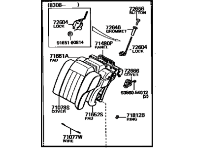 Toyota 71490-14670-04 Back Assembly, Rear Seat, LH