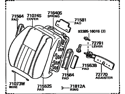 Toyota 71440-1B240-05 Back Assembly, Front Seat, LH