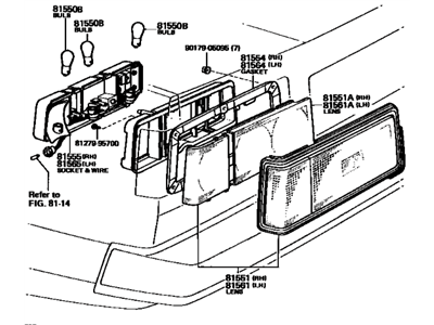 Toyota 81550-80138 Lamp Assy, Rear Combination, RH