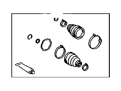 Toyota 04438-0E010 Front Cv Joint Boot Kit, In Outboard, Left