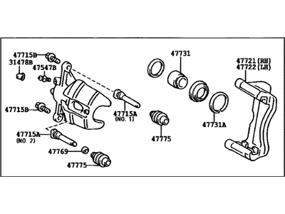 2006 Toyota Highlander Brake Caliper - 47730-48130