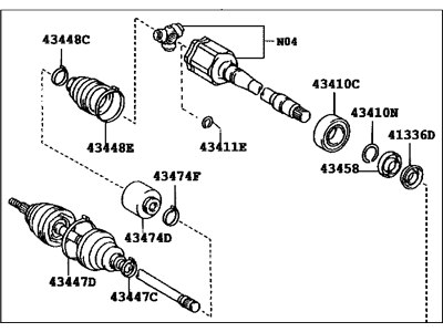 2007 Toyota Highlander Axle Shaft - 43410-48050