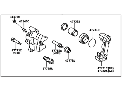 Toyota 47750-48050 Cylinder Assy, Disc Brake, Rear LH