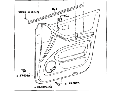 Toyota 67610-48231-A0 Board Sub-Assy, Front Door Trim, RH