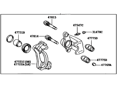 Toyota 47830-48070 Cylinder Assy, Disc Brake, Rear RH