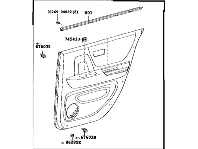 Toyota 67640-48290-B1 Board Sub-Assy, Rear Door Trim, LH