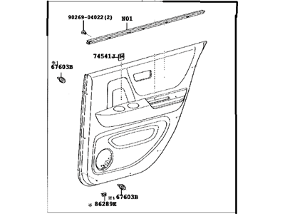 Toyota 67640-48160-B1 Board Sub-Assy, Rear Door Trim, LH