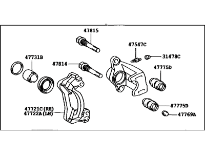 Toyota 47850-48070 Cylinder Assy, Disc Brake, Rear LH