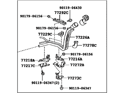 2004 Toyota Highlander Fuel Filler Neck - 77210-48130