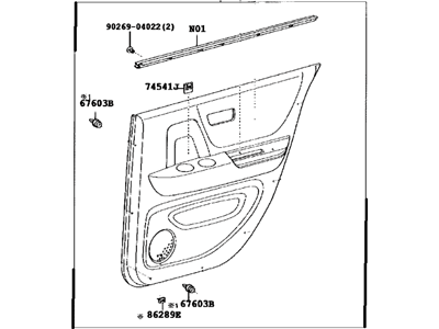 Toyota 67630-48290-B1 Board Sub-Assy, Rear Door Trim, RH