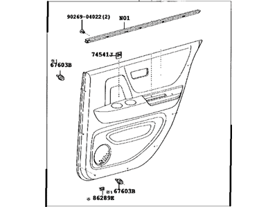 Toyota 67630-48270-B1 Board Sub-Assy, Rear Door Trim, RH