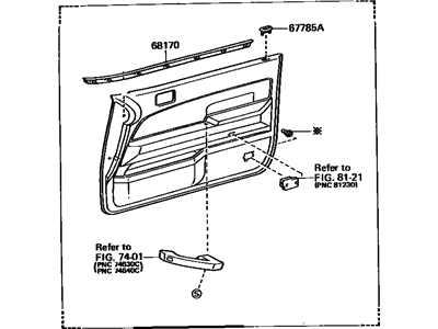 Toyota 67650-32200-B0 Board Sub-Assy, Front Door Trim, RH