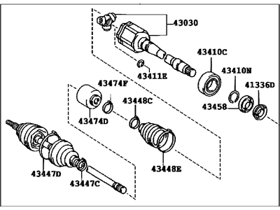 Toyota 43410-0W160 Shaft Assembly, Front Drive, Right