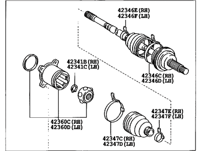 2007 Toyota Highlander Axle Shaft - 42340-28090