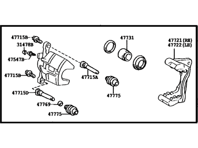 Toyota Highlander Brake Caliper - 47730-48140