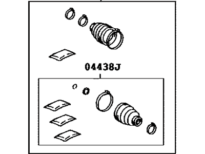 Toyota 04428-08060 Front Cv Joint Boot Kit, In Outboard, Left