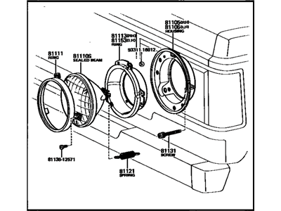 Toyota 81110-69235 Passenger Side Headlight Assembly