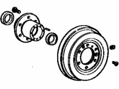 Toyota 42420-60070 Hub (Or Shaft) & Brake Drum Rear Axle, Left