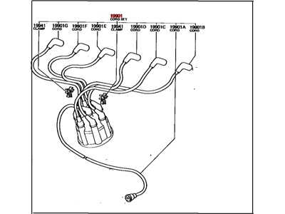 Toyota 90919-21325 Cord Set, Coil & Spark, W/Resistive