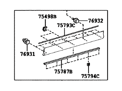 Toyota 75073-42020 MOULDING Sub-Assembly, F