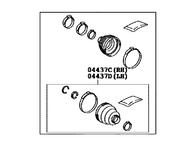 Toyota 04429-48060 Rear Cv Joint Boot Kit, In Outboard Joint, Right