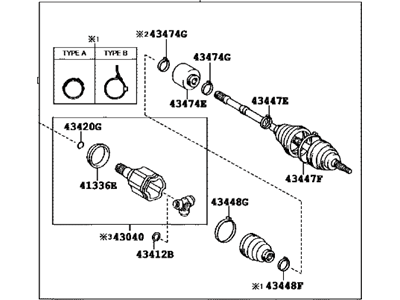 Toyota 43420-42191 Shaft Assembly, Front Drive