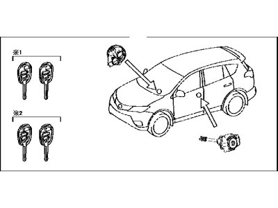 2018 Toyota RAV4 Door Lock Cylinder - 69005-42560