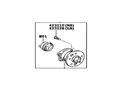 Toyota 42460-0E030 Rear Axle Bearing And Hub Assembly, Left