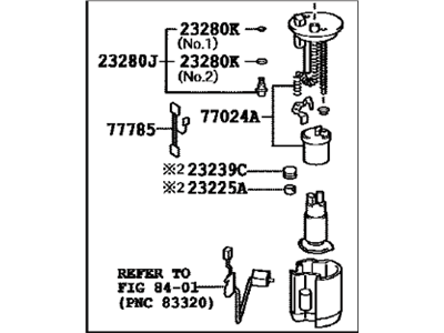 2013 Toyota Highlander Fuel Pump - 77020-0E070