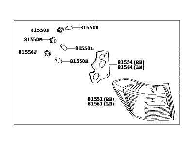 Toyota 81550-0E050 Lamp Assembly, Rear Combination