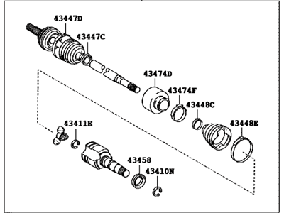 2016 Toyota Highlander Axle Shaft - 43410-0T020