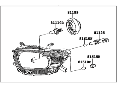 2011 Toyota Highlander Headlight - 81110-0E100