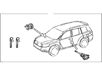 Toyota 69005-0E080 Cylinder & Key Set