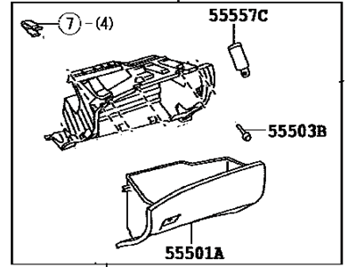 2013 Toyota Highlander Glove Box - 55303-0E041-B0