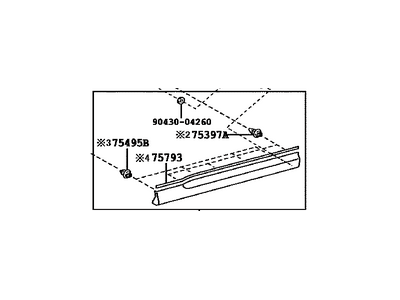 Toyota 75071-0E050 MOULDING Sub-Assembly, F