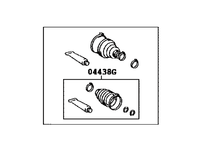 Toyota 04427-44040 Front Cv Joint Boot Kit, In Outboard, Right