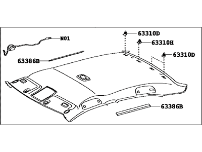 Toyota 63310-33620-E0 HEADLINING Assembly, Roof