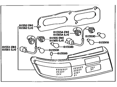 Toyota 81550-16530 Lamp Assy, Rear Combination, RH