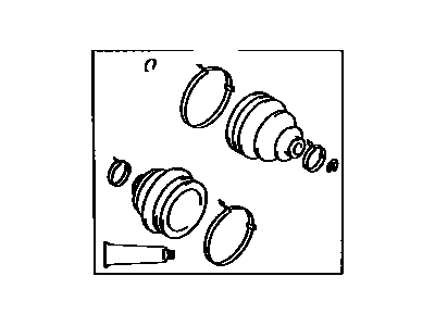 Toyota 04438-16040 Front Cv Joint Boot Kit, In Outboard, Left