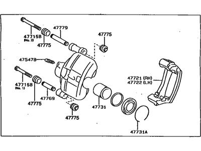 1995 Toyota Tercel Brake Caliper - 47730-16090