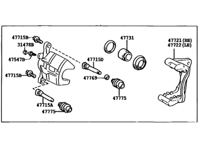 2006 Toyota Highlander Brake Caliper - 47750-48140