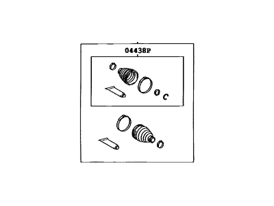 Toyota 04429-12021 Rear Cv Joint Boot Kit, In Outboard Joint, Right